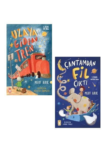 Mert Arık 2 Kitap Set - Uzaya Giden Tren + Çantamdan Fil Çıktı - Mert Arık