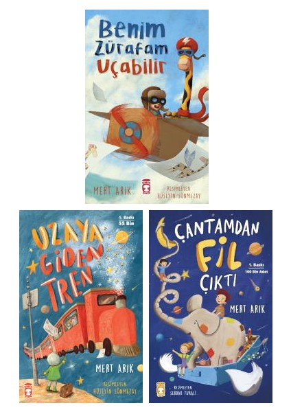Mert Arık 3 Kitap Set - Benim Zürafam Uçabilir + Uzaya Giden Tren + Çantamdan Fil Çıktı - Mert Arık