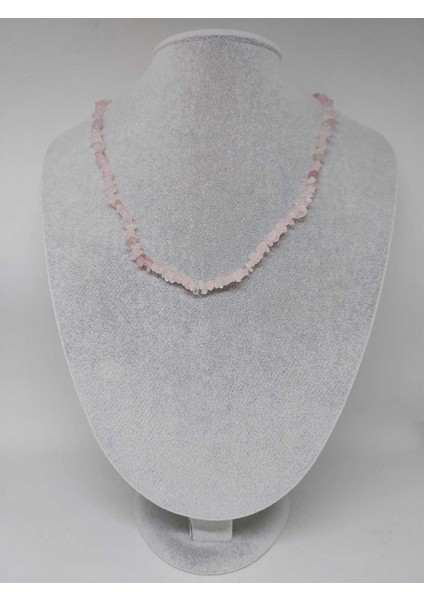 Pembe Kuvars Taşı Minik Boy 4-6mm Aralığı Şekilsiz Kolye