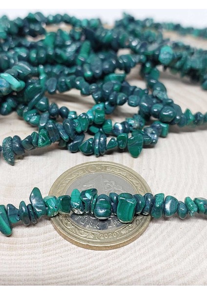 Malakit Taşı Iki Sıralı Bileklik Minik Boy 4-6mm Aralığı Şekilsiz 1000 Ayar Gümüş Ipli fiyatları