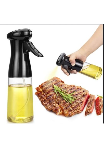 Sprey Yağdanlık Sıvı Yağ Spreyi Yağlık Air Fryer'da Yağ Tasarruf Edin Zeytinyağı Için Siyah 300ML