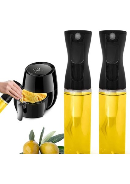 Sprey Yağdanlık Sıvı Yağ Spreyi Yağlık Air Fryer'da Yağ Tasarruf Edin Zeytinyağı Için Siyah 300ML