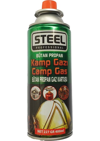 Professıonal - Kamp Gazı  Bütan Propan Gaz Kartuşu 400 ml