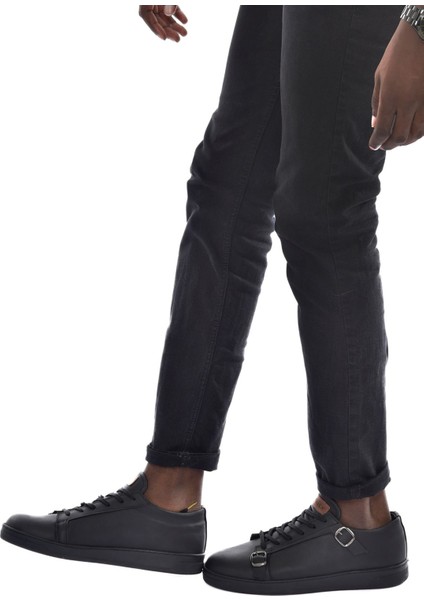 CH191 Cst Side Buckle Erkek Ayakkabı Siyah