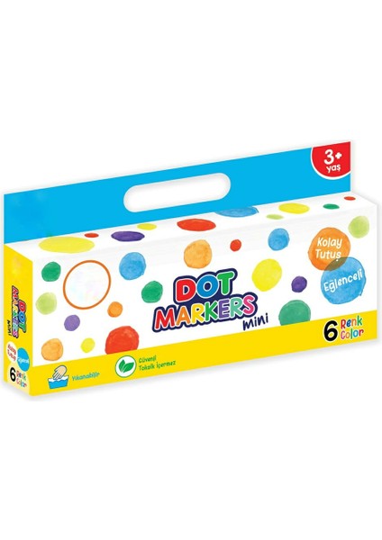 Mini Dot Markers 6’lı Yıkanabilir Kalem