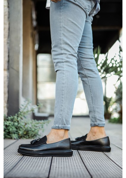 CH002 Cst Loafer Pelle Erkek Ayakkabı Siyah