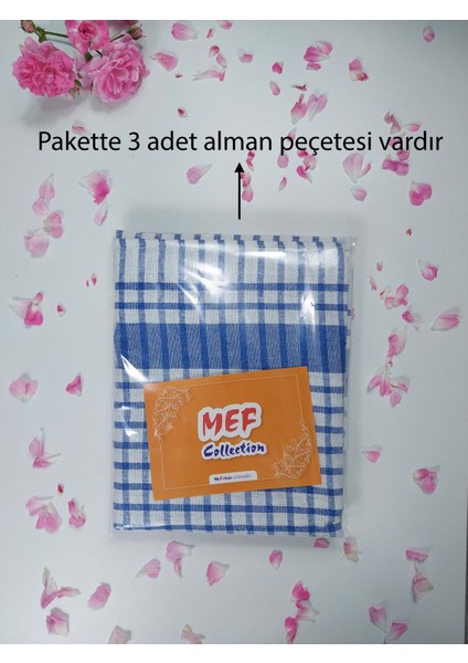 Alman Peçetesi Mutfak Bezi Kurulama Bezi Lacivert 45x70 cm 3'lü