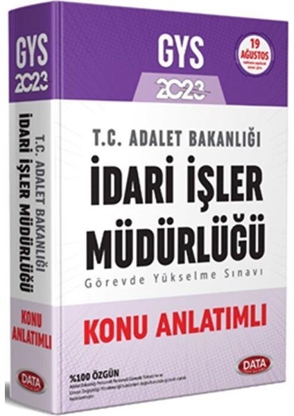 2023 Adalet Bakanlığı İdari İşler Müdürlüğü GYS Konu Anlatımlı