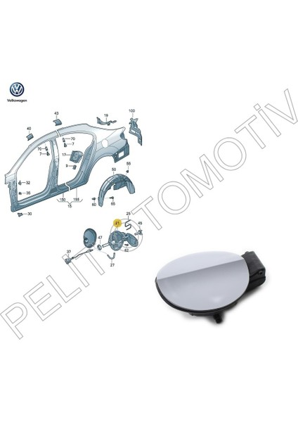 Passat cc Depo Yakıt Dış Kapağı 3C8809857E (Beyaz)