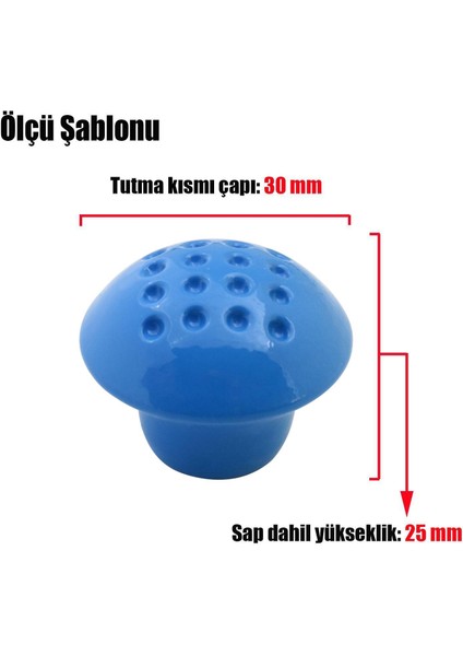 Dekoratif Düğme Kulp Mobilya Çekmece Dolap Kapak Kulpu Kulbu Mavi Metal Kulp