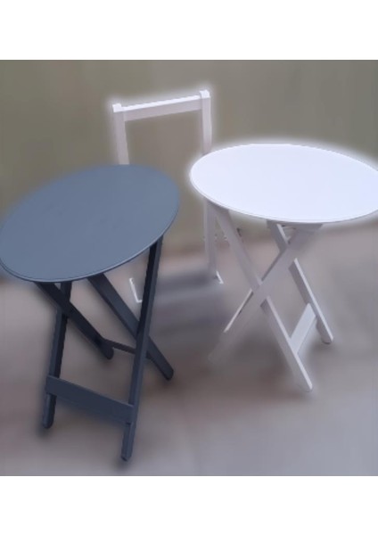 Çanta Zigon Sehpa Oval Model Ikili Takım Ahşap Mdf Gri ve Beyaz Renk Uyumu El Yapımı fiyatları