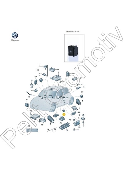 Octavia Sağ Ön Arka Tekli Cam Düğmesi 3B0959855B