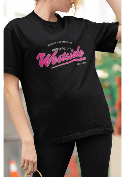 Westside Pembe Baskılı Tişört