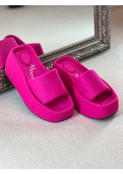 Lola Fuşya Kalın Taban Tek Bant Ortopedik Kadın Terlik fiyatları