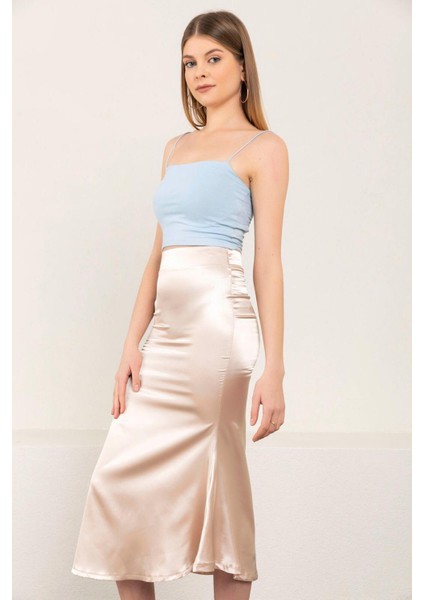 Kadın Kloş Saten Etek