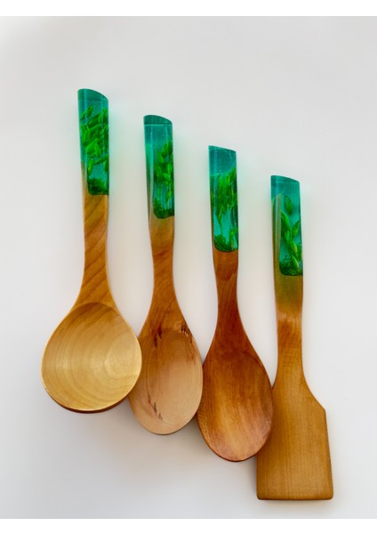 Zümrüt Serisi 4 Parça Tahta Servis ve Pişirme Mutfak Seti Takımı 29 Cm. indirimleri