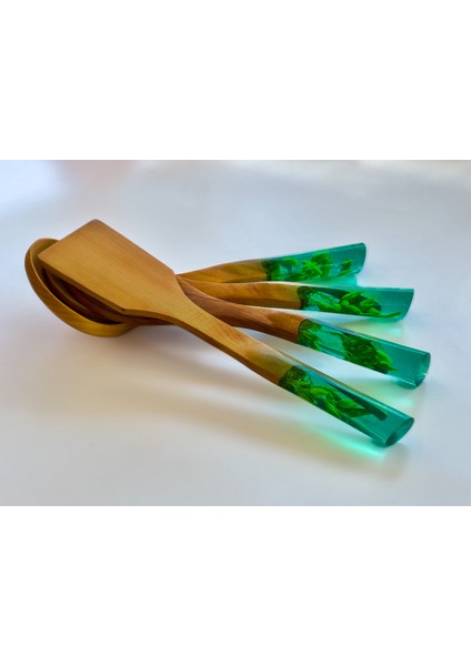 Zümrüt Serisi 4 Parça Tahta Servis ve Pişirme Mutfak Seti Takımı 29 Cm. modelleri