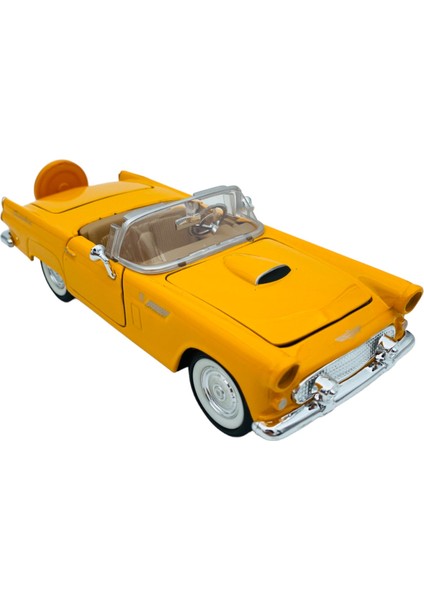 Popit Toys Ford Thunderbird 1956 Die-Cast Ford Lisanslı 1,24 Koleksiyonluk Model Klasik Araba Sarı