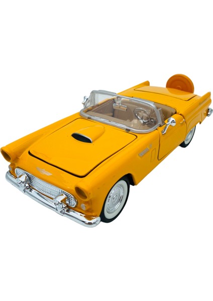 Popit Toys Ford Thunderbird 1956 Die-Cast Ford Lisanslı 1,24 Koleksiyonluk Model Klasik Araba Sarı