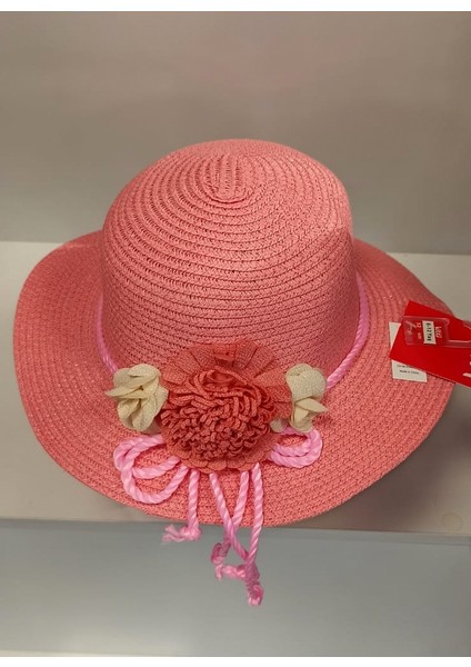 Arıcı Store Yeni Sezon Soft Pembe Renk 6-12 Yaş Çocuk Hasır Şapka