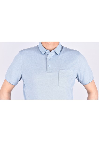 RYM-6270 Polo Yaka Cepli Tişört/açık Mavi/m