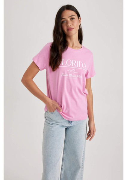 Regular Fit Bisiklet Yaka Kısa Kollu %100 Pamuk Tişört Z8393AZ23SM