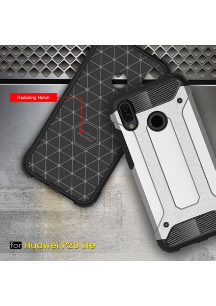 Huawei P20 Lite Kılıf Armor Köşe Korumalı Çift Katman Tank Zırh Kapak (Crash)