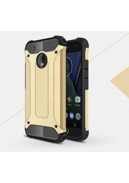 Lenovo Moto E4 Kılıf Armor Köşe Korumalı Çift Katman Tank Zırh Kapak (Crash)