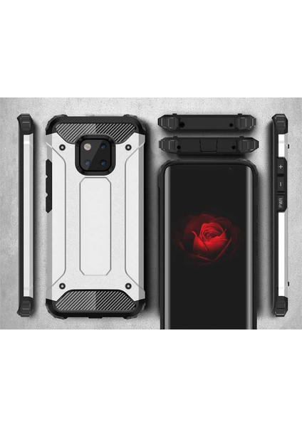 Huawei Mate 20 Pro Kılıf Armor Köşe Korumalı Çift Katman Tank Zırh Kapak (Crash)