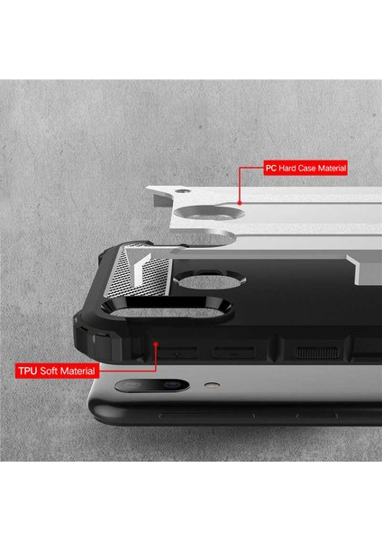 Samsung Galaxy M20 Kılıf Armor Köşe Korumalı Çift Katman Tank Zırh Kapak (Crash)