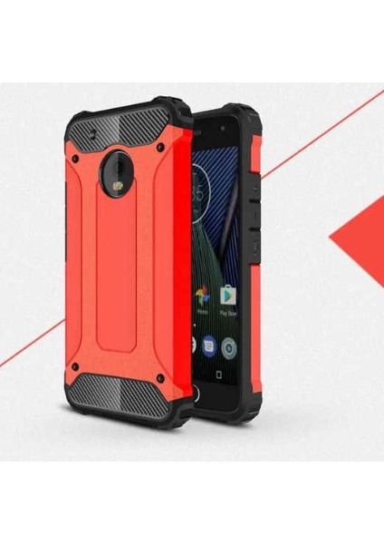 Lenovo Moto E4 Kılıf Armor Köşe Korumalı Çift Katman Tank Zırh Kapak (Crash)