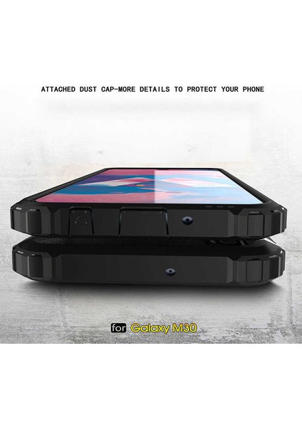 Samsung Galaxy M30 Kılıf Armor Köşe Korumalı Çift Katman Tank Zırh Kapak (Crash)