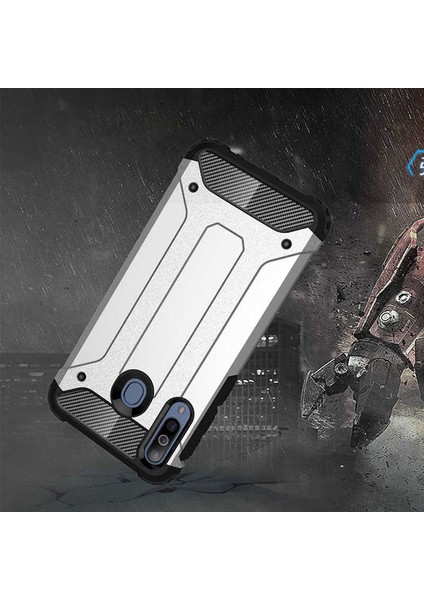 Samsung Galaxy M30 Kılıf Armor Köşe Korumalı Çift Katman Tank Zırh Kapak (Crash)