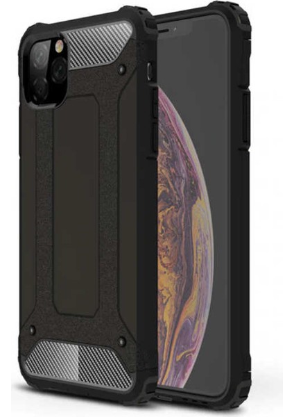 Apple iPhone 11 Pro Max Kılıf Armor Köşe Korumalı Çift Katman Tank Zırh Kapak (Crash)