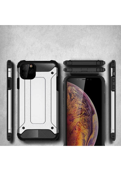 Apple iPhone 11 Pro Max Kılıf Armor Köşe Korumalı Çift Katman Tank Zırh Kapak (Crash)