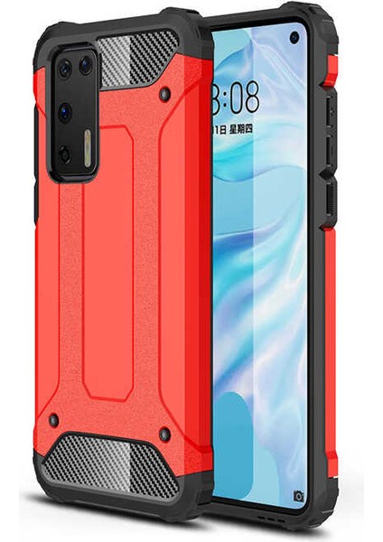 Huawei P40 Kılıf Armor Köşe Korumalı Çift Katman Tank Zırh Kapak (Crash)