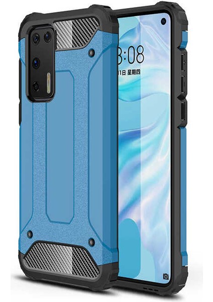 Huawei P40 Kılıf Armor Köşe Korumalı Çift Katman Tank Zırh Kapak (Crash)