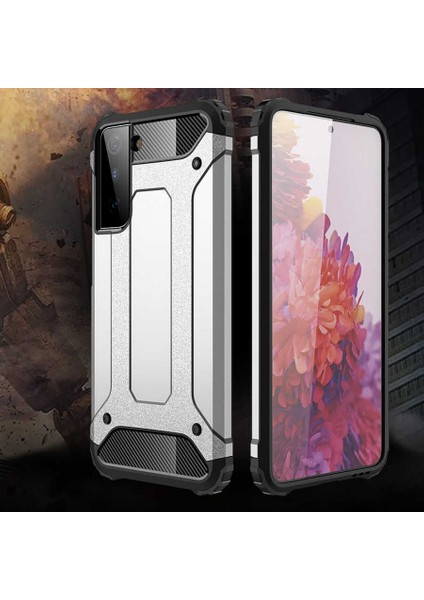 Samsung Galaxy S21 Plus Kılıf Armor Köşe Korumalı Çift Katman Tank Zırh Kapak (Crash)