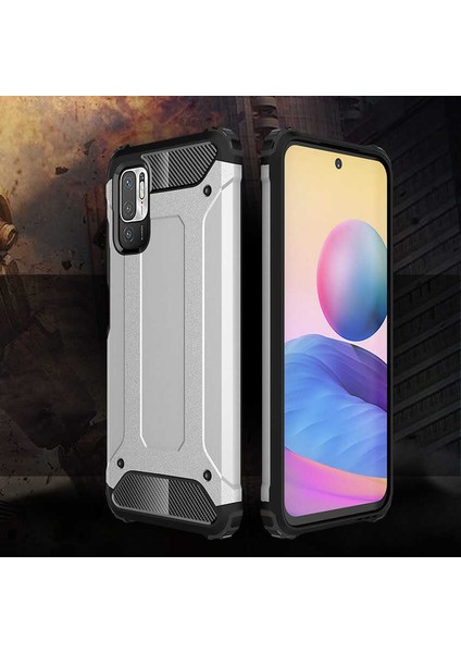 Xiaomi Poco M3 Pro Kılıf Armor Köşe Korumalı Çift Katman Tank Zırh Kapak (Crash)