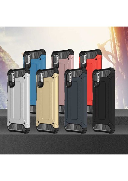Xiaomi Poco M3 Pro Kılıf Armor Köşe Korumalı Çift Katman Tank Zırh Kapak (Crash)