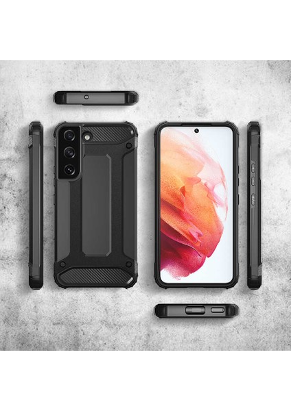 Samsung Galaxy S22 Plus Kılıf Armor Köşe Korumalı Çift Katman Tank Zırh Kapak (Crash)