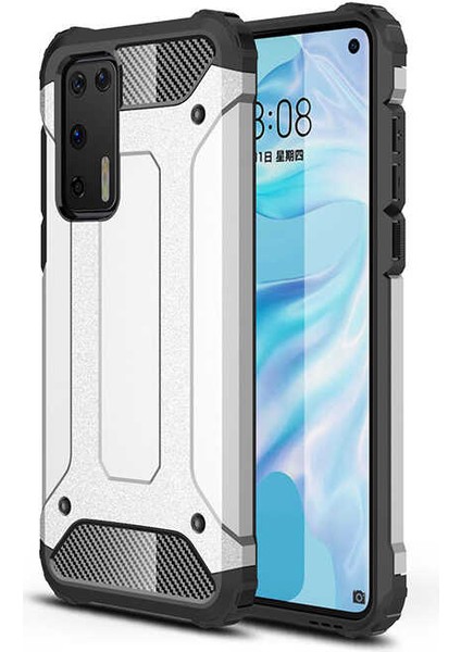 Huawei P40 Kılıf Armor Köşe Korumalı Çift Katman Tank Zırh Kapak (Crash)