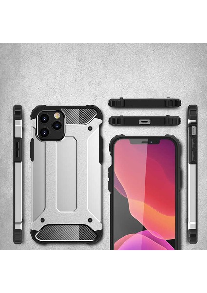 Apple iPhone 12 Pro Max Kılıf Armor Köşe Korumalı Çift Katman Tank Zırh Kapak (Crash)