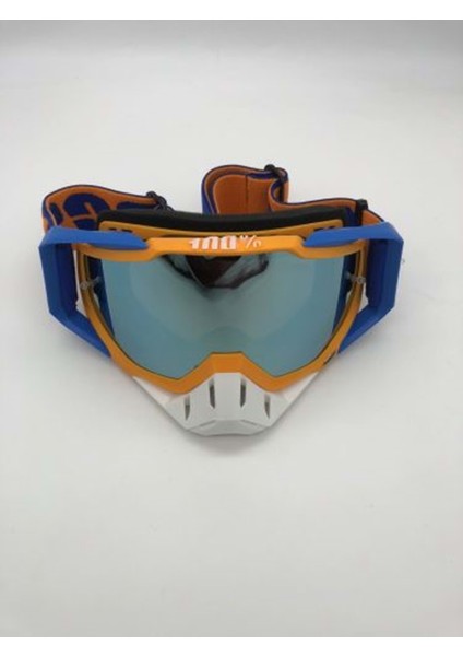 %100 Racecraft Replika Mavi Turuncu Goggle