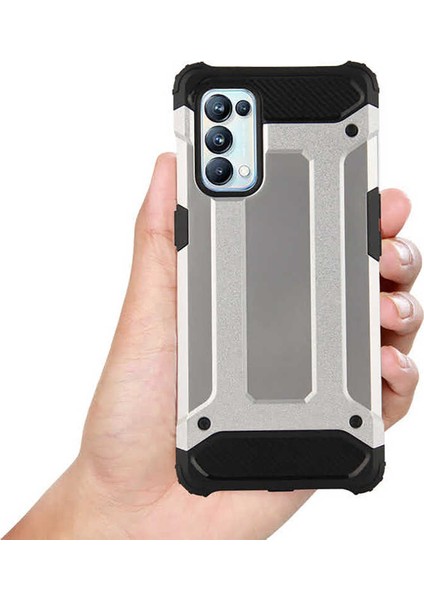 Oppo Reno 5 Pro 5g Kılıf Armor Köşe Korumalı Çift Katman Tank Zırh Kapak (Crash)