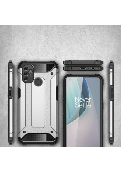 One Plus Nord N100 Kılıf Armor Köşe Korumalı Çift Katman Tank Zırh Kapak (Crash)