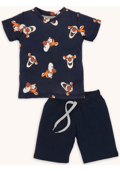 Kaplan Baskılı T-Shirt Şort 2'li Takım