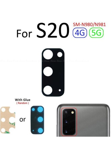 Samsung Galaxy S20 Arka Kamera Camı Lens Yapışkanlı