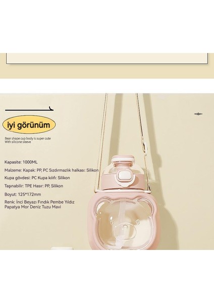 Küçük Çay Günlüğü 1000ML Su Bardağı Büyük Kapasiteli Bulut Ayı Yaz Çocuk Samanı Büyük Göbek Fincan (Yurt Dışından) fiyatları
