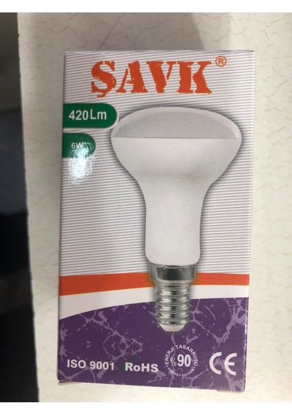 5 Adet Şavk R50 LED Spot 6W=35W 420 Lümen 3000 Kelvin Sarı